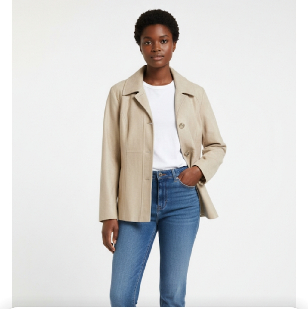 London Fog Women's Beige Short Wool Blend Coat
